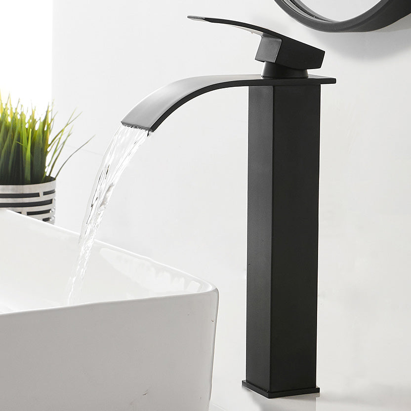Contemporary Waterfall Bathtub Faucet Brass Lever Handle