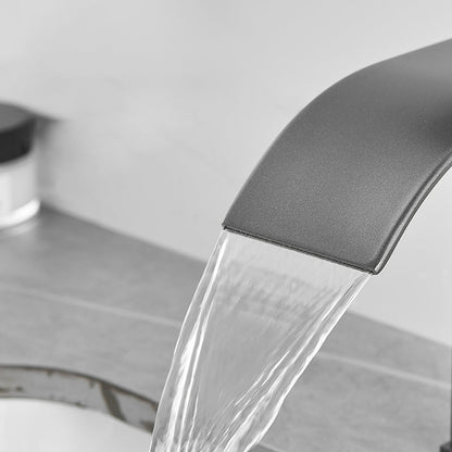 Contemporary Waterfall Bathtub Faucet Brass Lever Handle