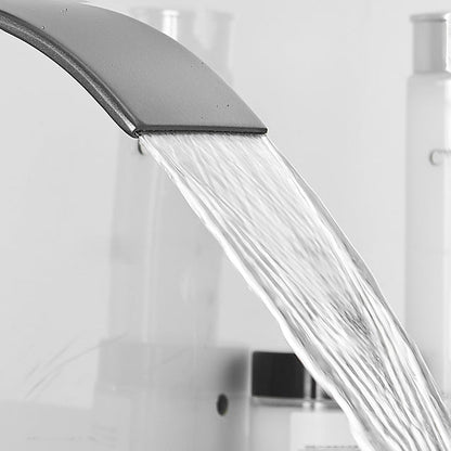 Contemporary Waterfall Bathtub Faucet Brass Lever Handle