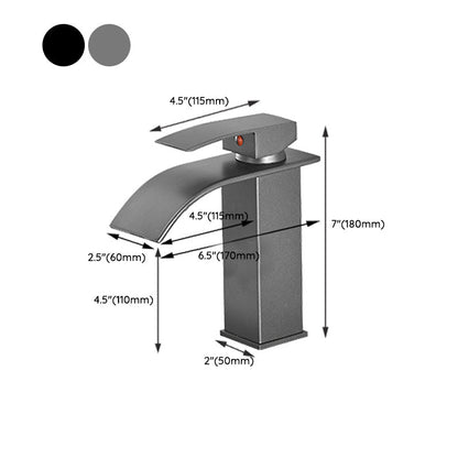 Contemporary Waterfall Bathtub Faucet Brass Lever Handle