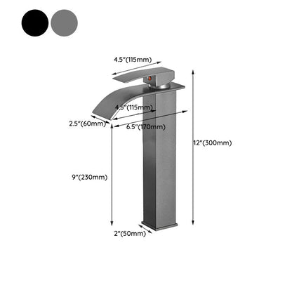 Contemporary Waterfall Bathtub Faucet Brass Lever Handle