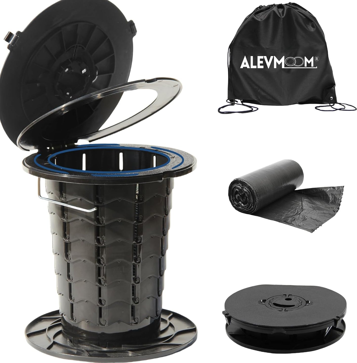 Compact Camping Toilet with Adjustable Legs