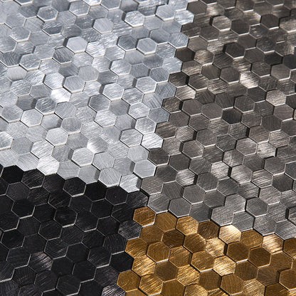 Decorative Hexagon Peel and Stick Mosaic Wall Tiles