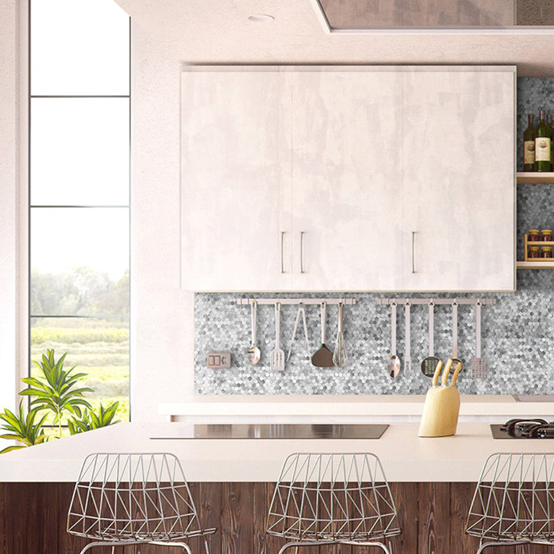 Decorative Hexagon Peel and Stick Mosaic Wall Tiles