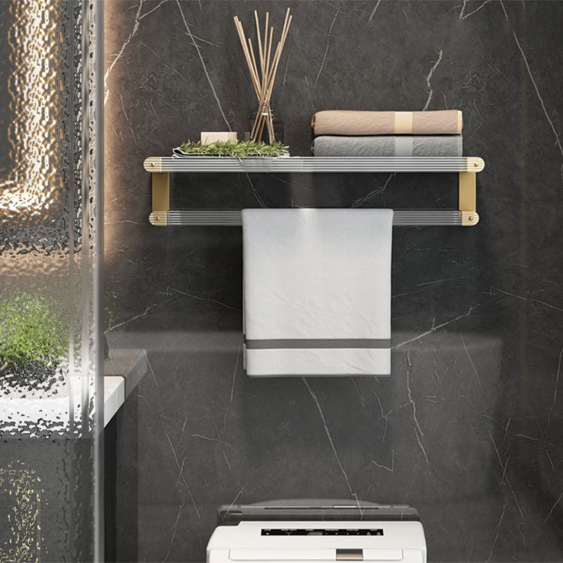 Gold Bathroom Storage Set with Towel Rack and Shelf