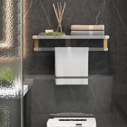Gold Bathroom Storage Set with Towel Rack and Shelf
