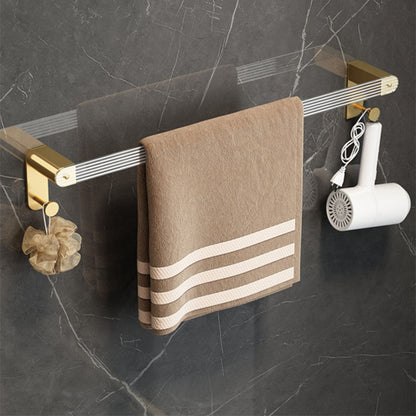 Gold Bathroom Storage Set with Towel Rack and Shelf