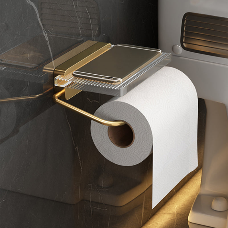 Gold Bathroom Storage Set with Towel Rack and Shelf - Luxicro