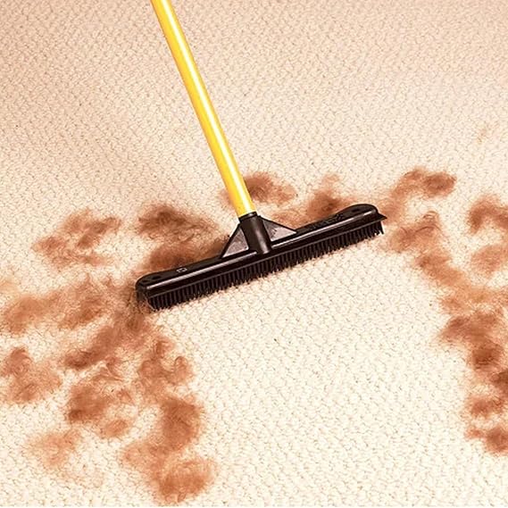 Gentle Pet Hair Removal Brush with Soft Rubber Bristles