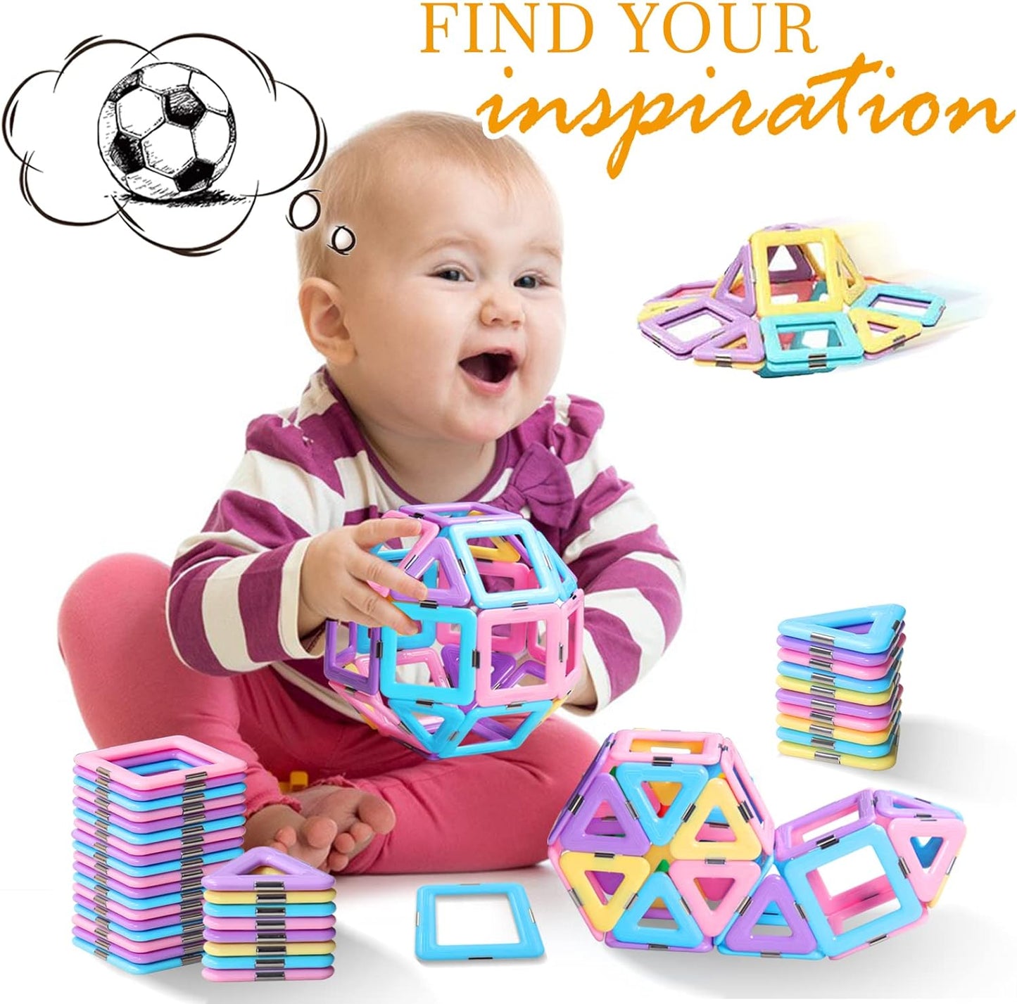 Colorful Magnetic Construction Blocks Toy Kit