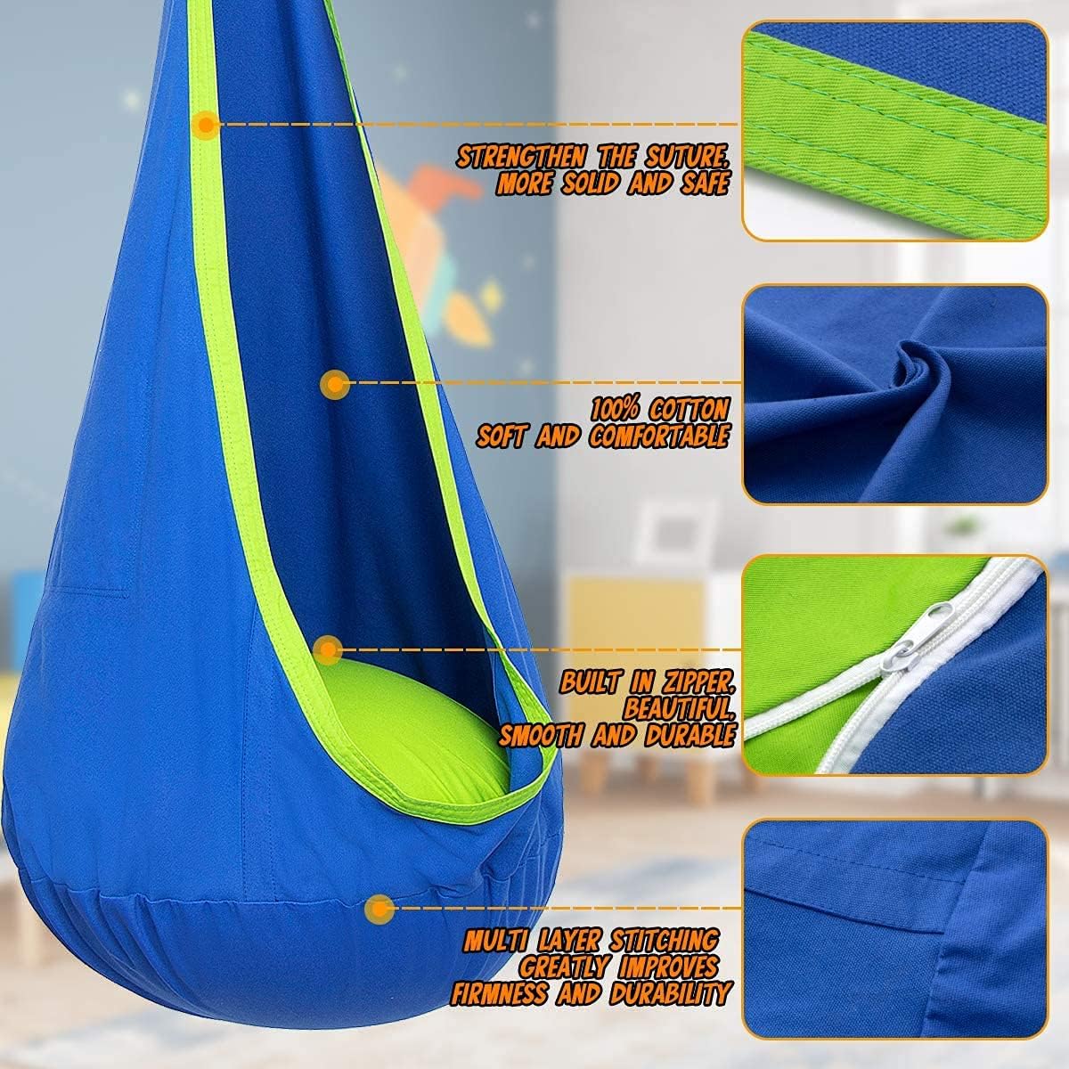 Comfy Hanging Chair for Indoor Outdoor Use