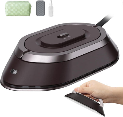 Compact Travel Iron with Non Stick Soleplate and Folding Handle