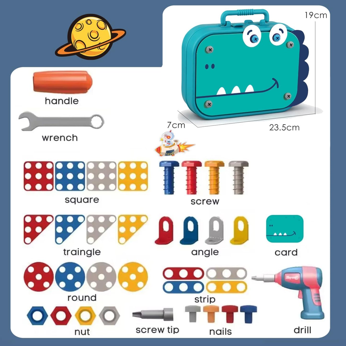 Fun Learning Building Blocks Playset for Kids