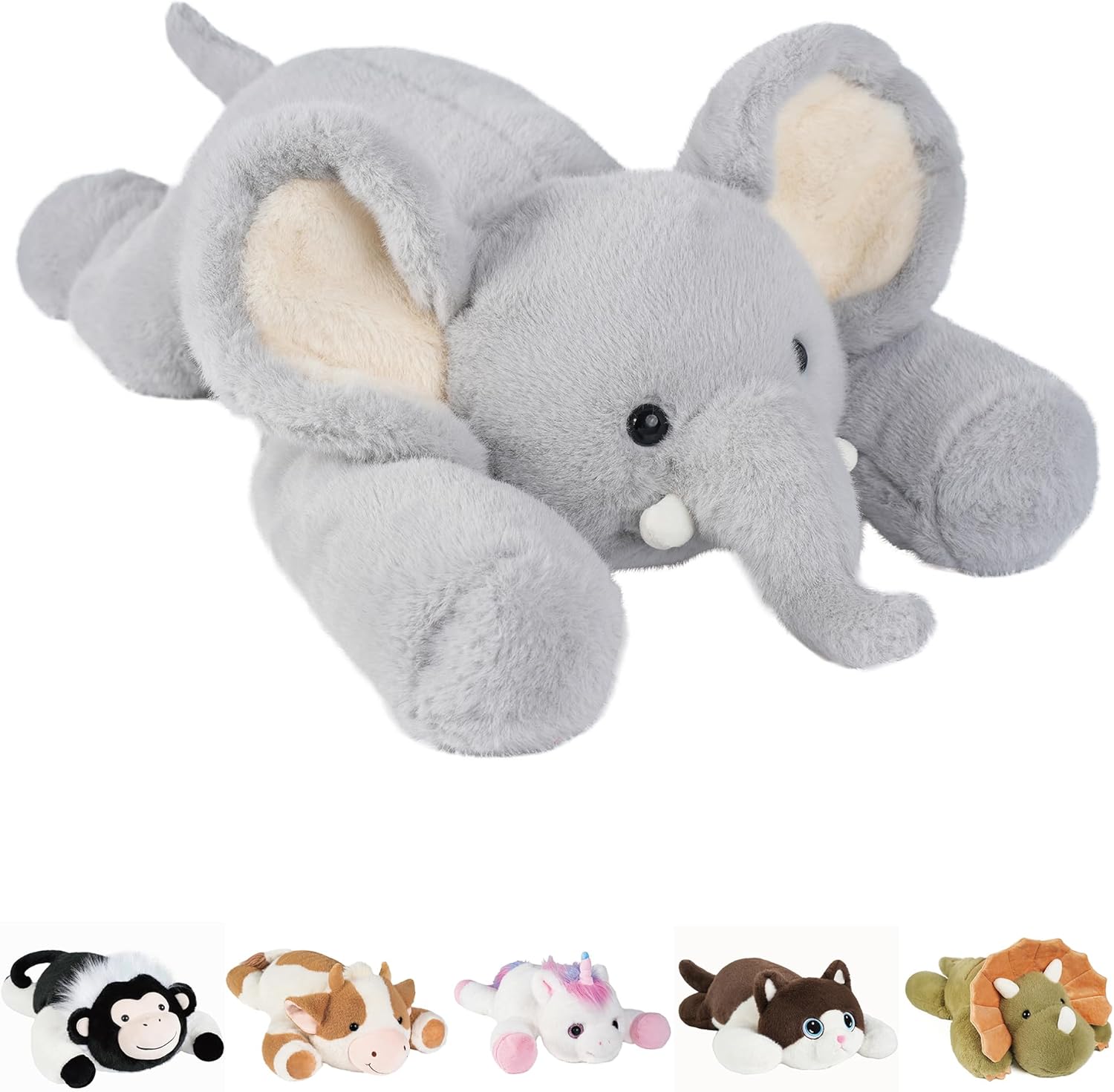 Large Cuddly Elephant Plush Toy Pillow - Luxicro