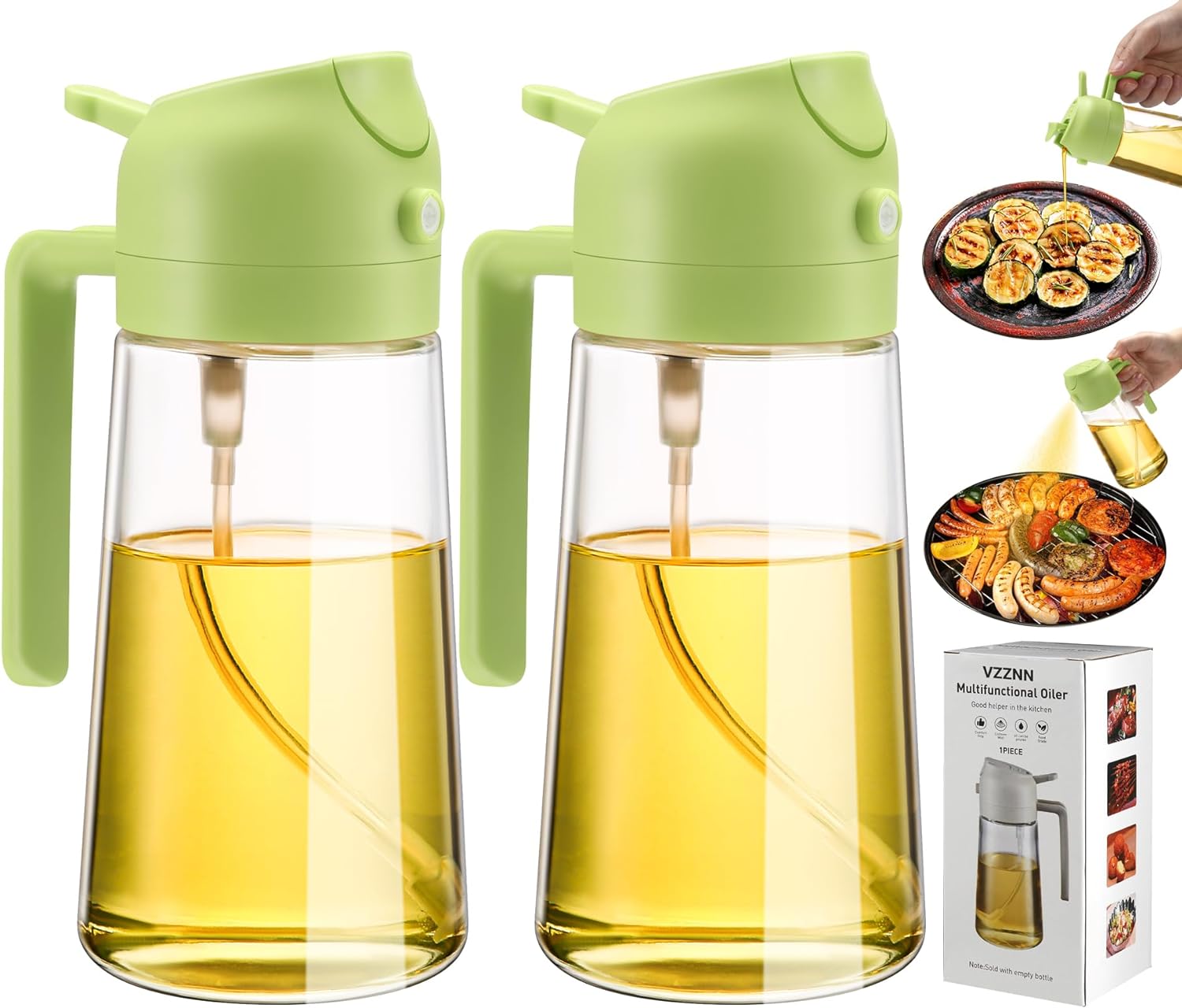 2 Pack Kitchen Oil Spray Bottles - Luxicro