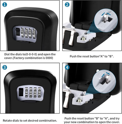 Safely Locked Key Storage Box with 4 Digit Combination