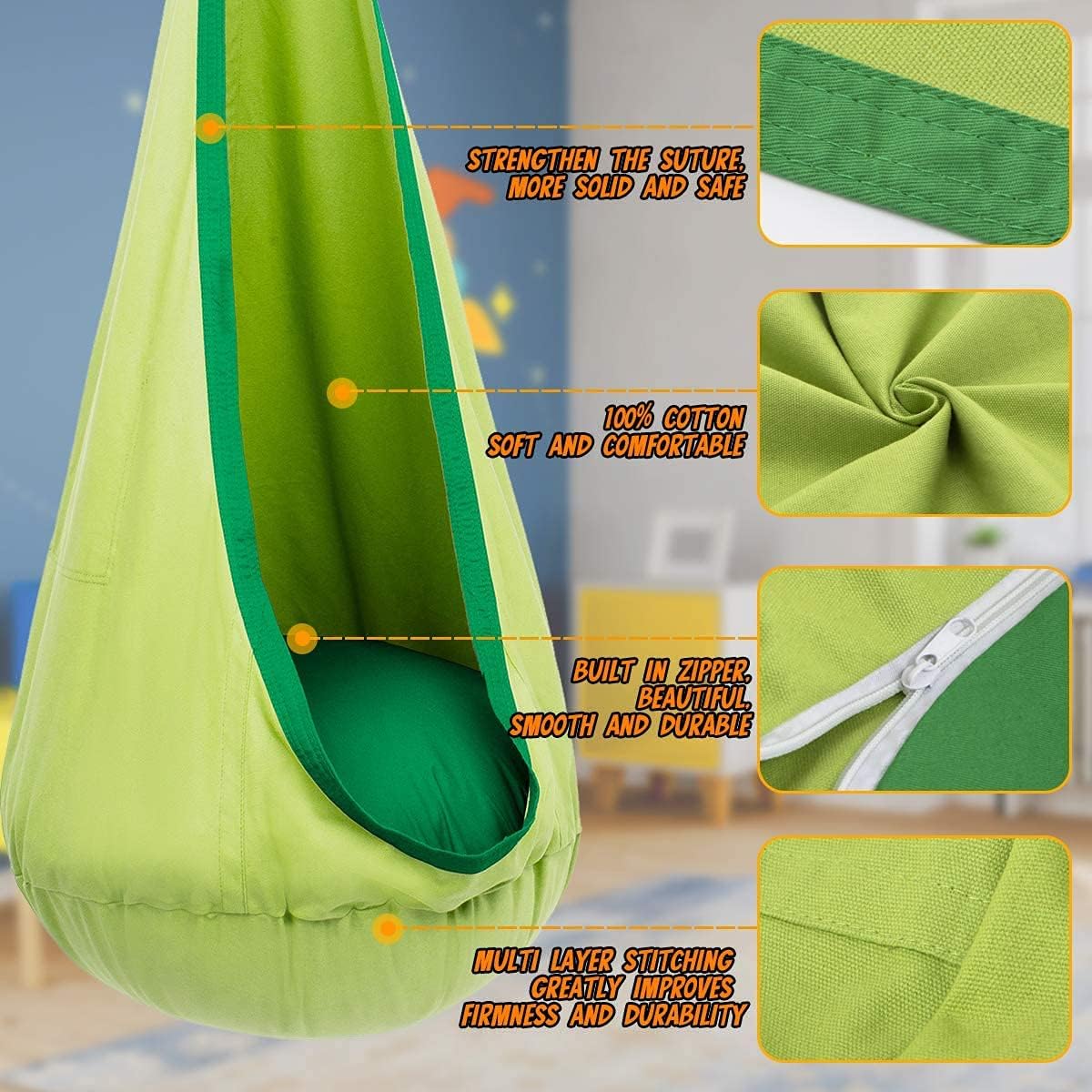 Comfy Hanging Chair for Indoor Outdoor Use