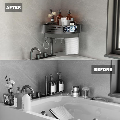 Compact Bathroom Corner Shelf Organizer