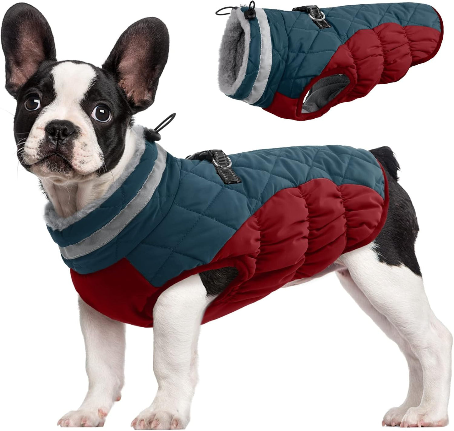 Comfortable Insulated Dog Jacket with Reflective Band
