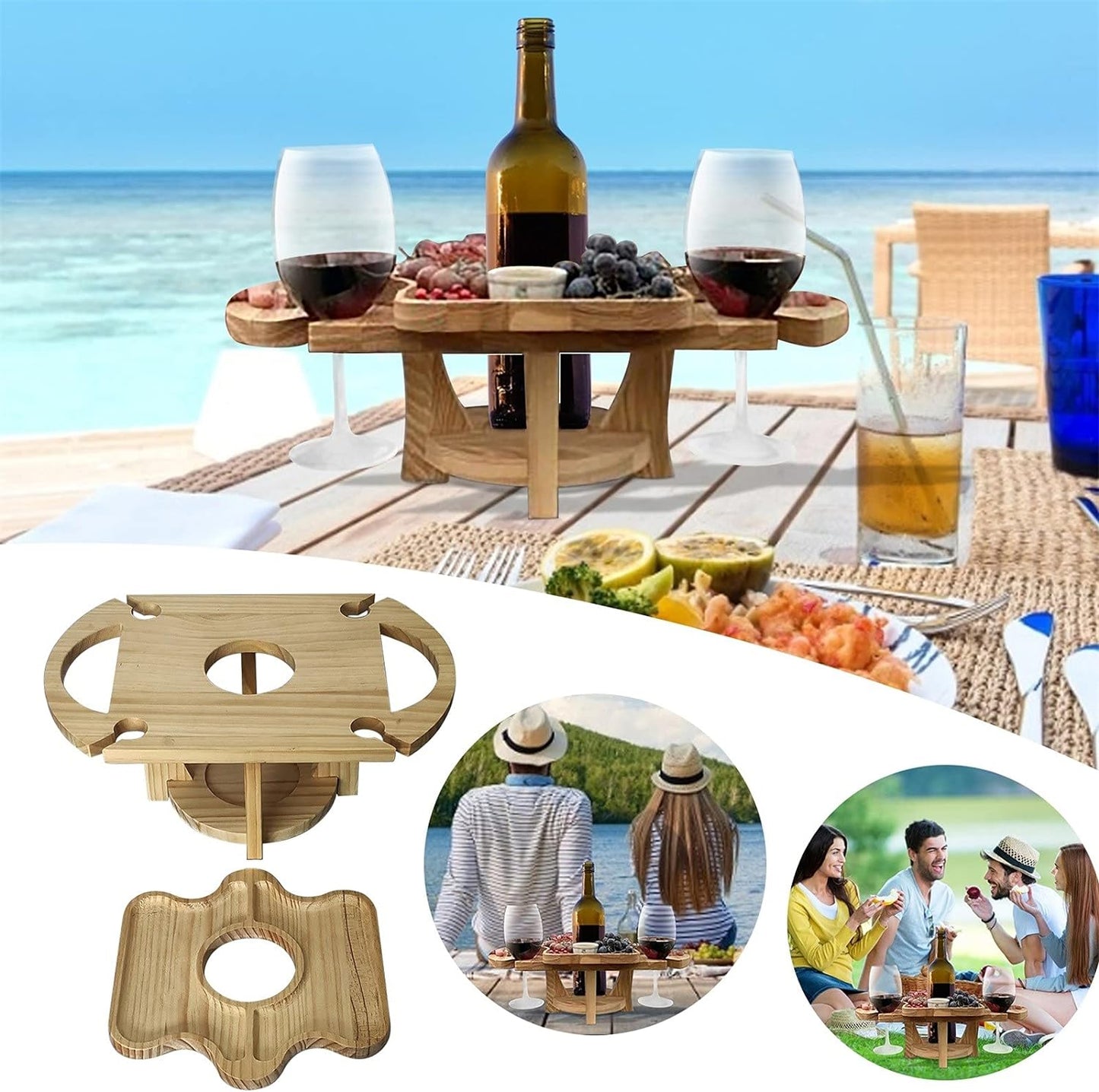 Compact 2-in-1 Wine and Fruit Stand - Luxicro