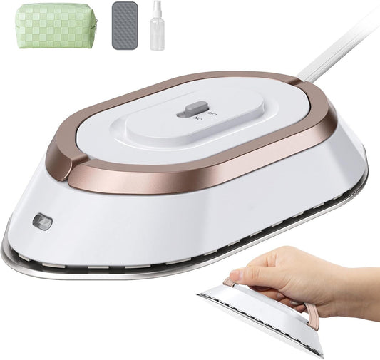 Compact Travel Iron with Non Stick Soleplate and Folding Handle - Luxicro