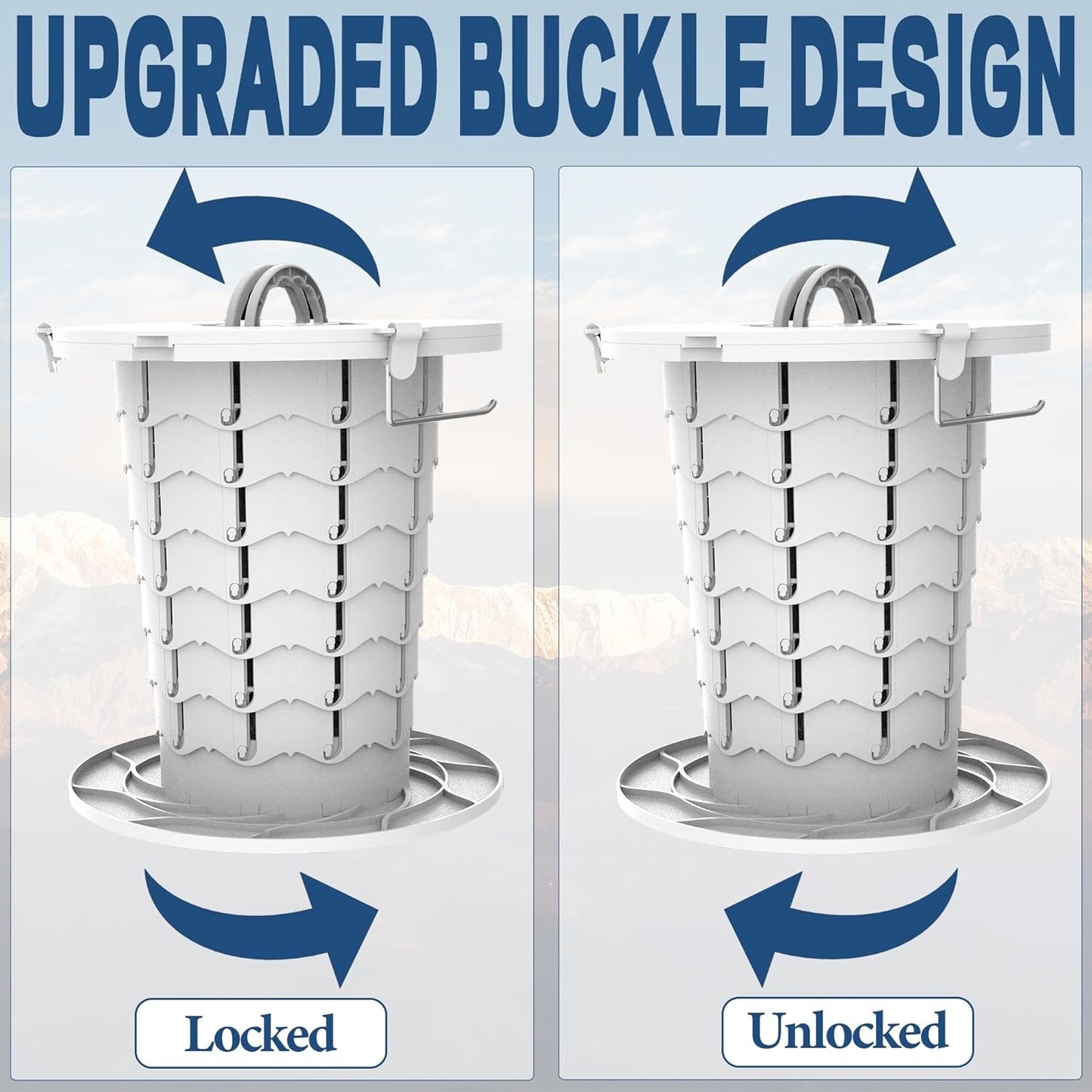 Compact Camping Toilet with Adjustable Legs