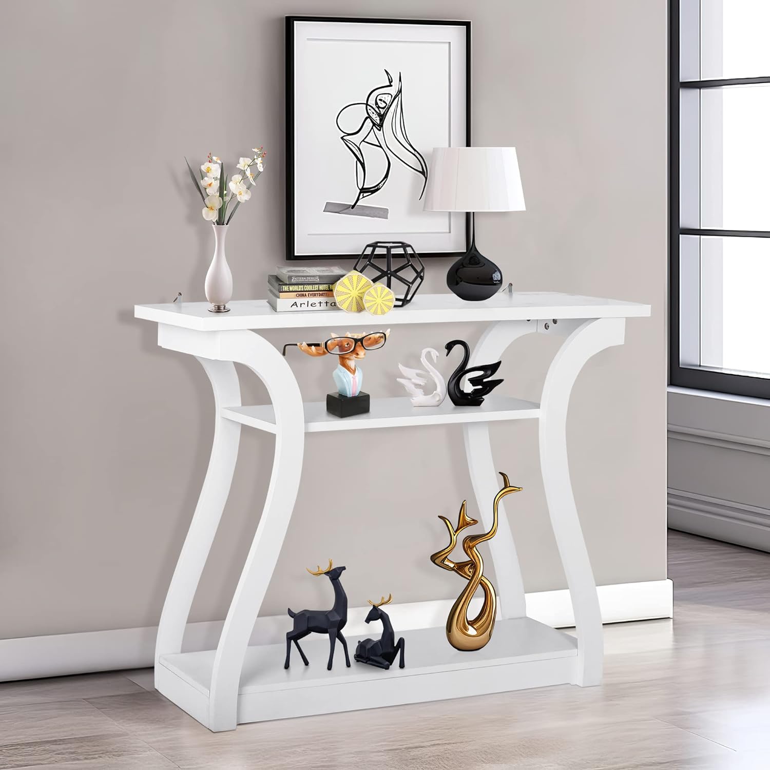 Sleek Entryway Hall Table for Living Room Decor - Luxicro