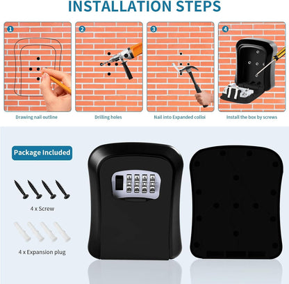 Safely Locked Key Storage Box with 4 Digit Combination