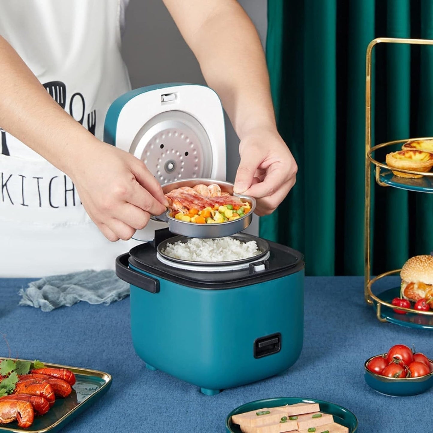 Compact Digital Rice Cooker with Steamer