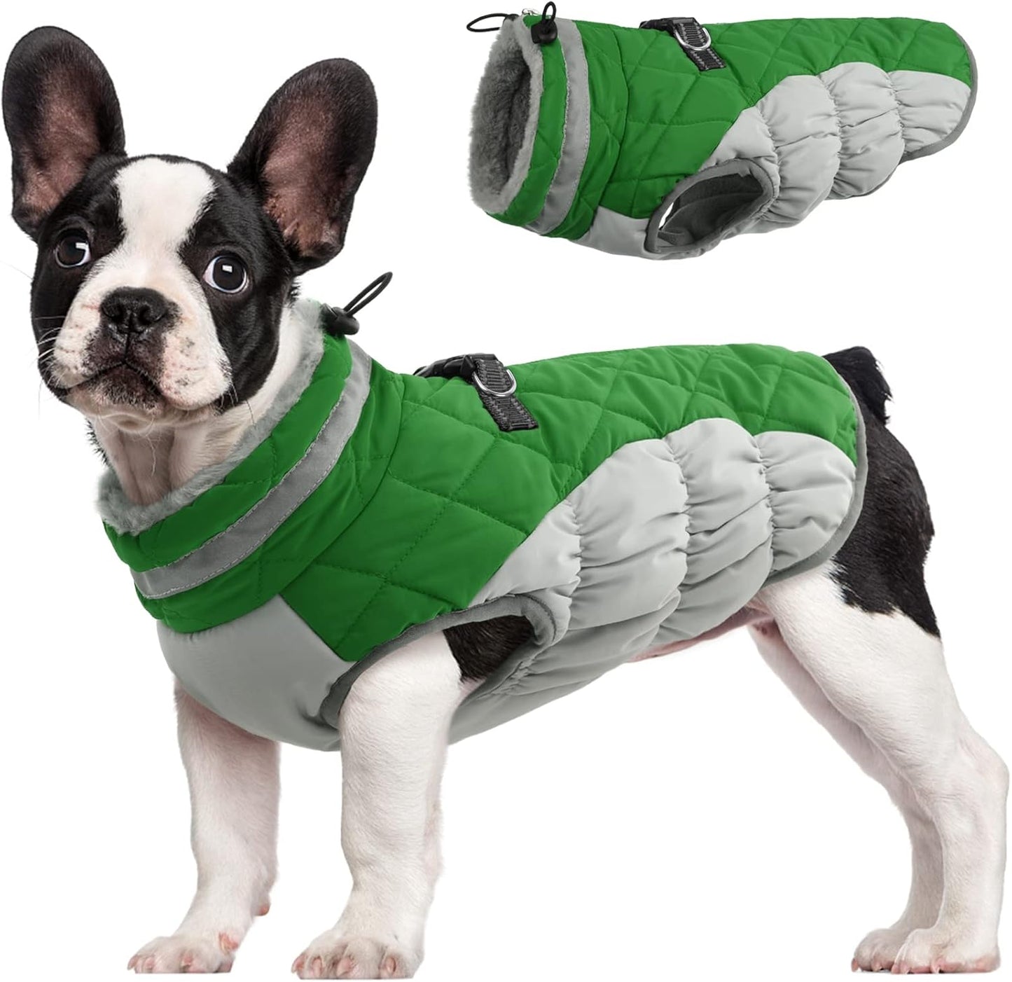 Comfortable Insulated Dog Jacket with Reflective Band