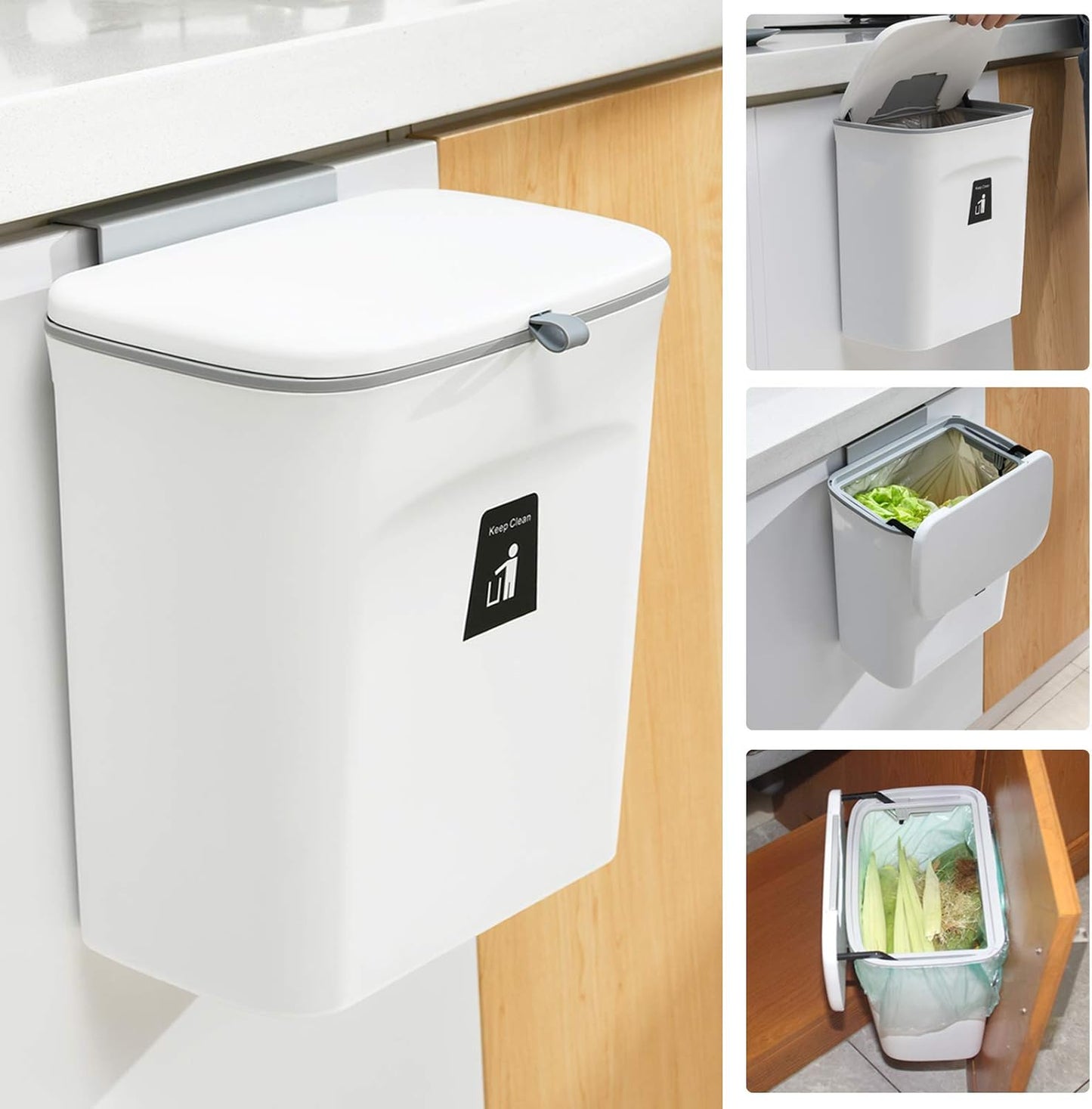 Compact 2.4 Gallon Odor Free Kitchen Compost Container - Luxicro