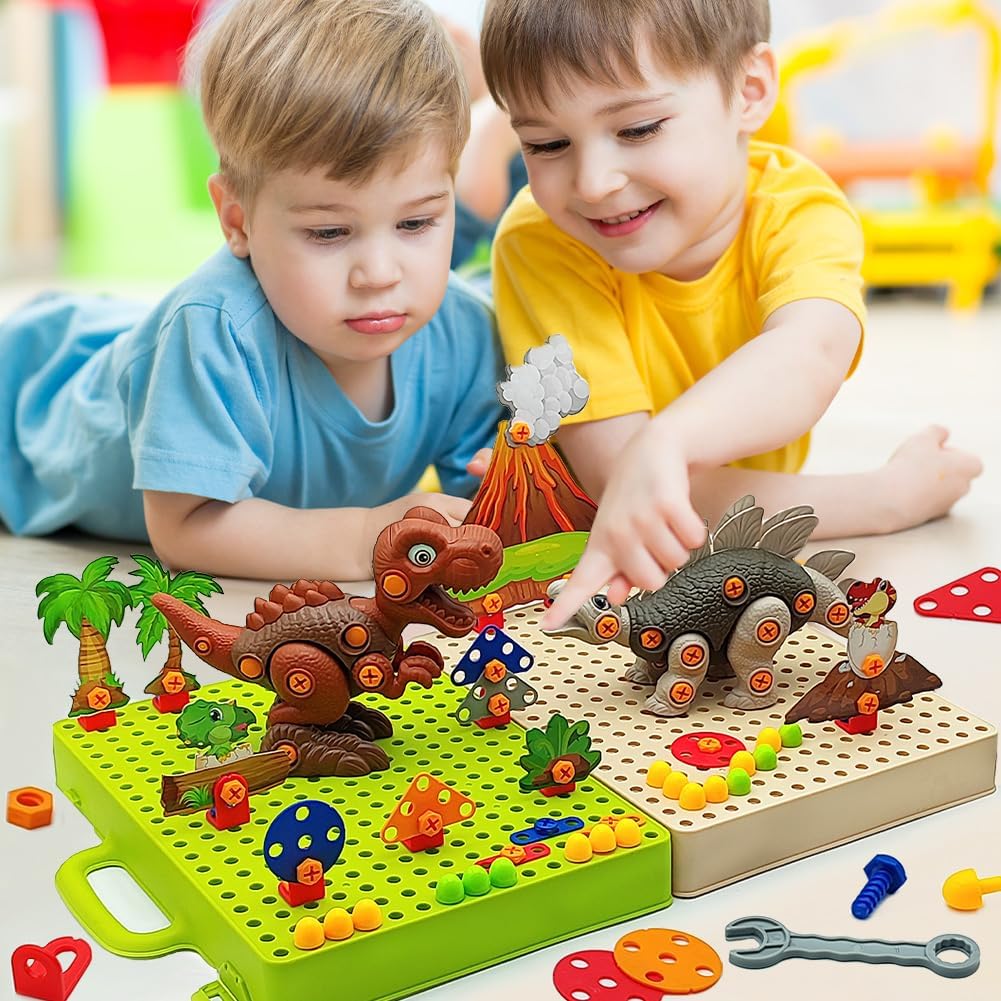 Colorful Kids Dino Construction Toy Set