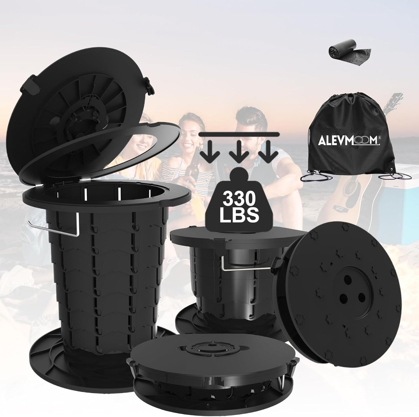 Compact Camping Toilet with Adjustable Legs