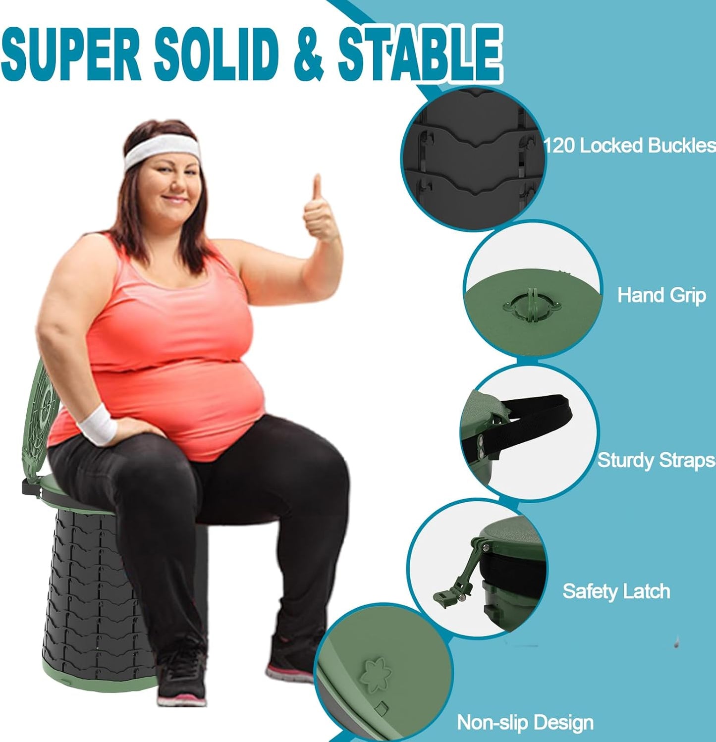 Compact Camping Toilet with Adjustable Legs