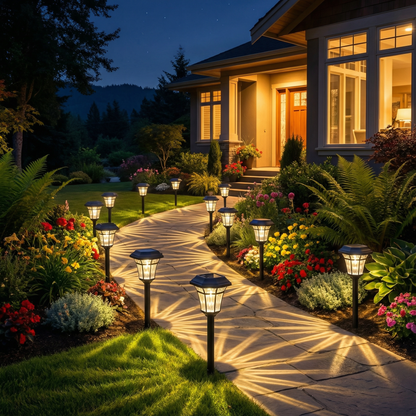 Outdoor Solar Powered Garden Pathway Lights 4Pack