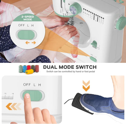 Compact Sewing Machine with 12 Stitches & Table