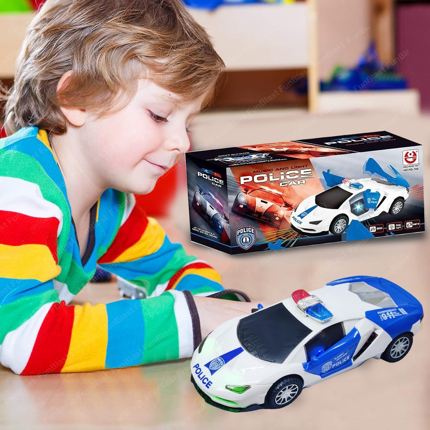Cool Toy Police Car with Flashing Lights and Sirens