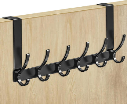 Wall Mount 6 Hook Storage Organizer Rack - Luxicro
