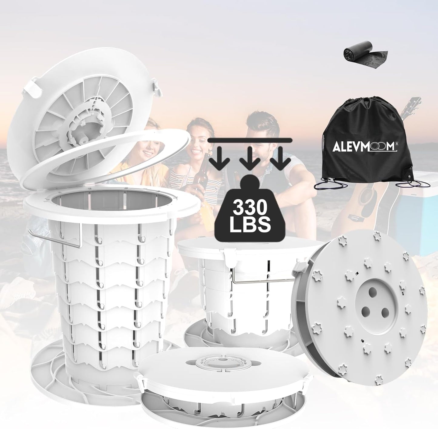 Compact Camping Toilet with Adjustable Legs