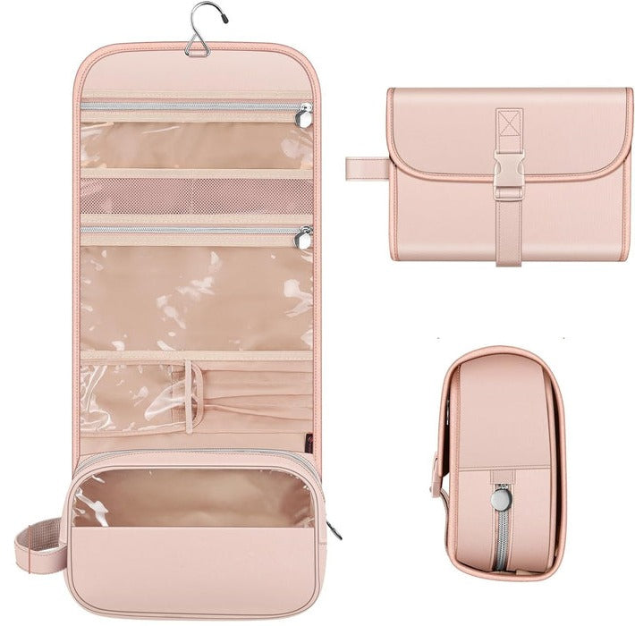 Portable Travel Makeup Bag With 4 Pockets Detachable Case