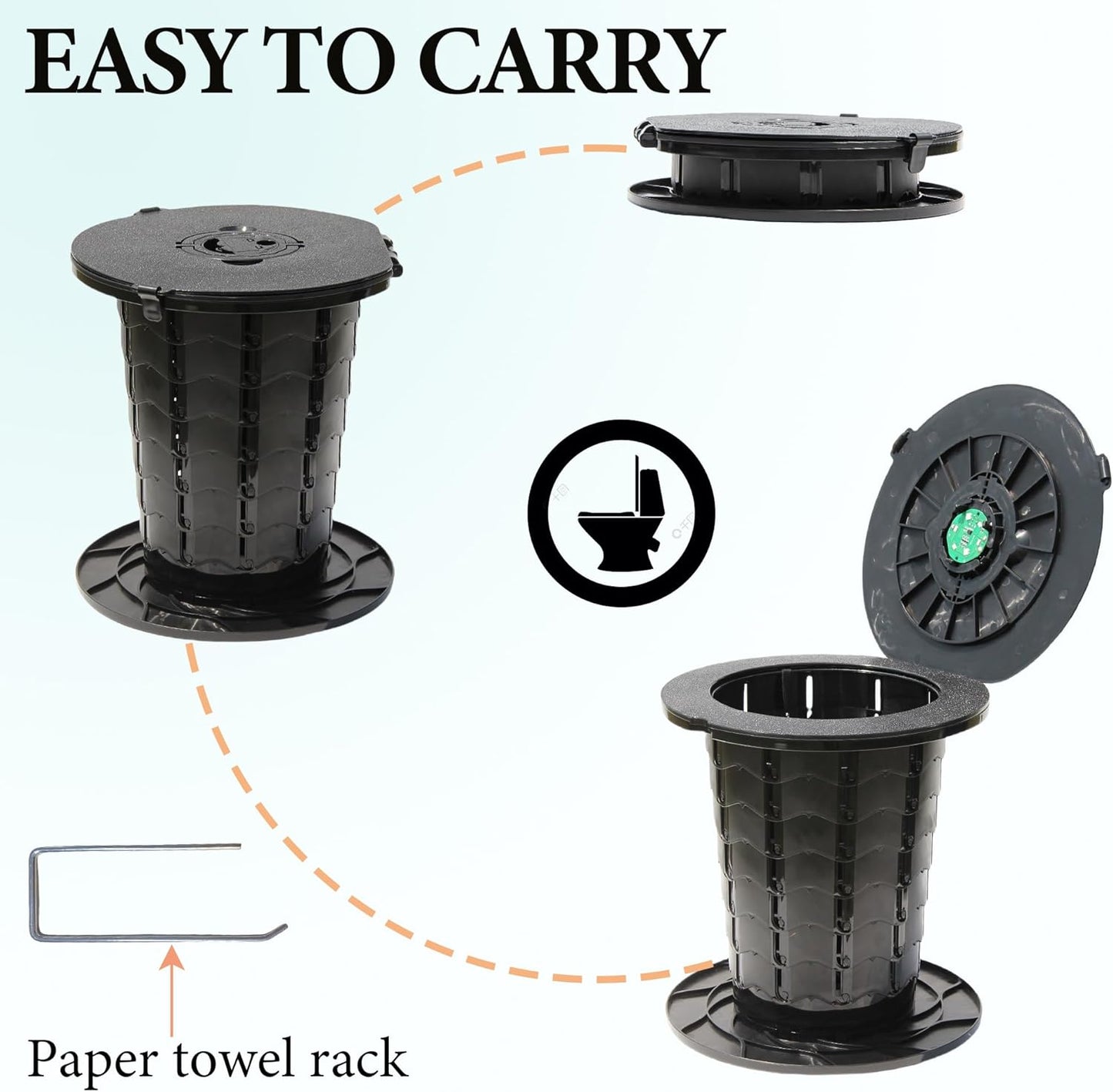 Compact Camping Toilet with Adjustable Legs
