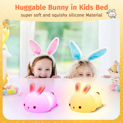 Cute Rabbit Plug in Color Changing Night Light