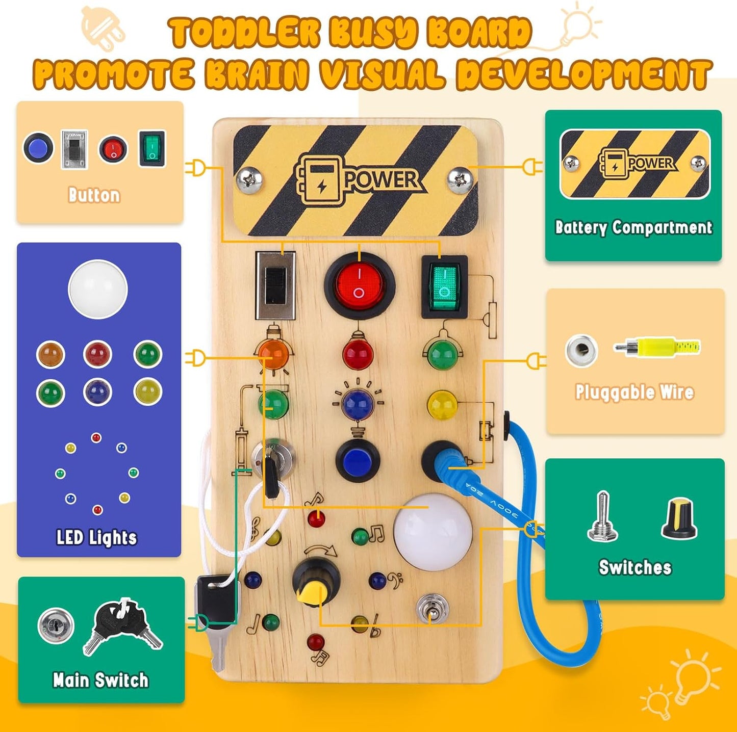 Learning Interactive Wood Toy Board