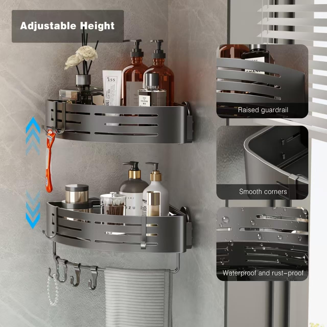 Compact Bathroom Corner Shelf Organizer