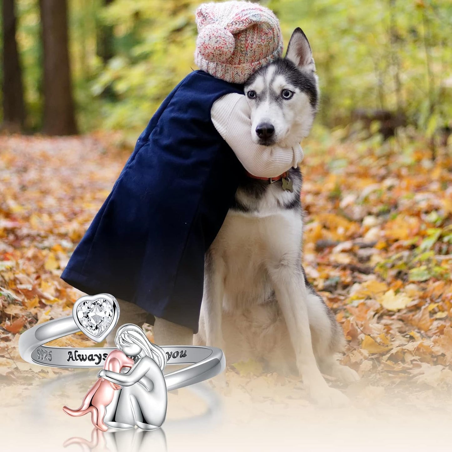 Customizable Pet Necklace with Glittering Cubic Zirconia
