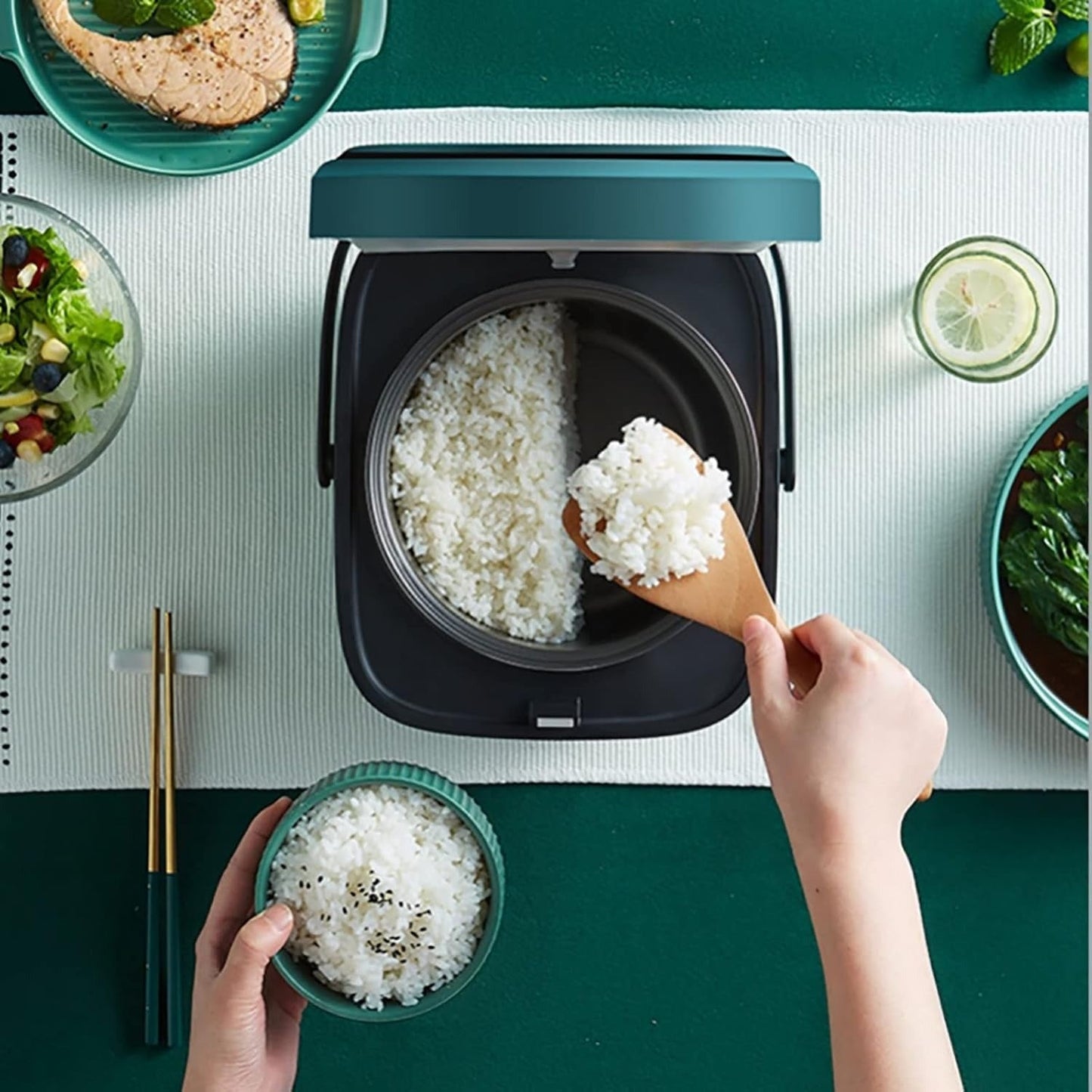 Compact Digital Rice Cooker with Steamer