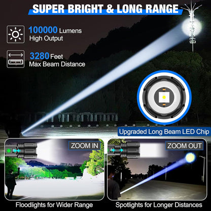 Bright LED Rechargeable Flashlight Torch