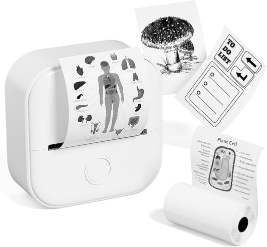 Compact Travel Printer with Bonus Paper Refill - Luxicro