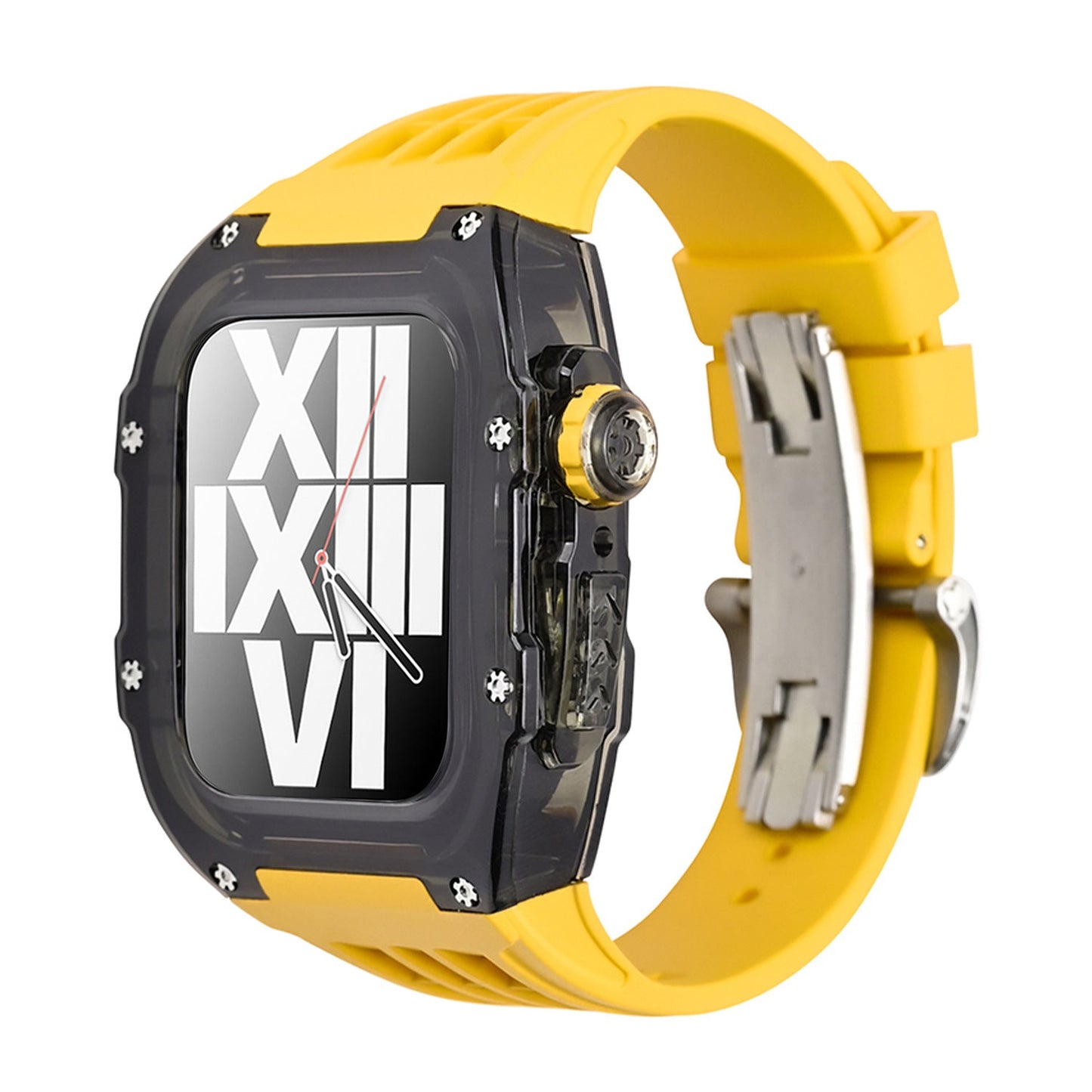 Black Rubber Strap Kit For Apple Watch