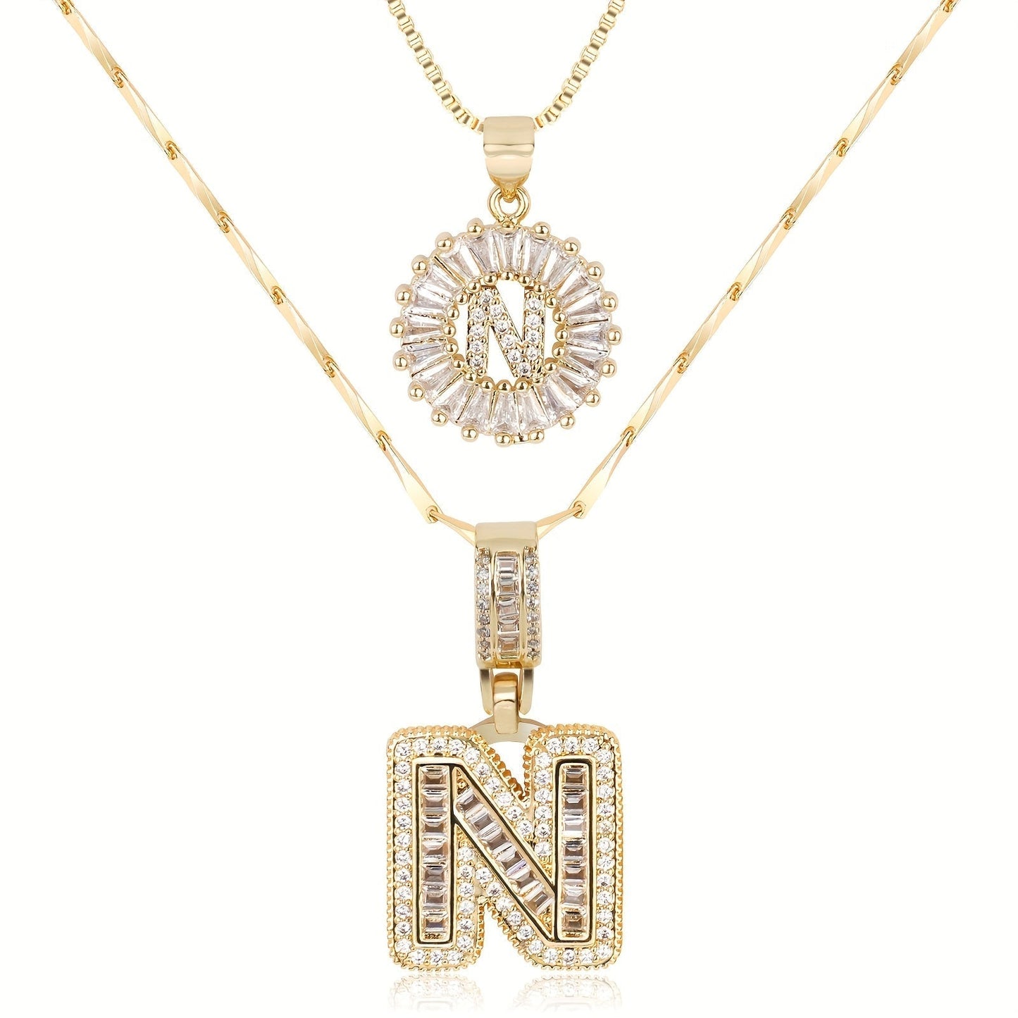Fine 14k Gold Initial Diamond Pendant Necklace